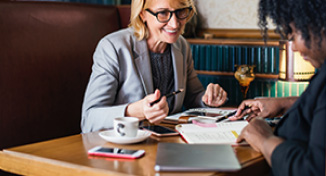 Image of Female interviewer with female interviewee